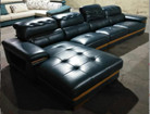 Blue Leather Sectional Sleeper Sofa Leather Reclining Sectional Couch With Recliner