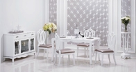 Simple Lines Contemporary Dining Room Furniture Beautiful Pure White Color