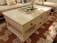 White Color 1.3m European Style Coffee Table With Melamine Four Drawers