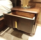 Durable European Solid Wood Furniture / Solid Wood Nightstand Simple Handles Design