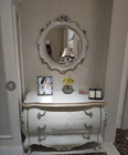 Modern Classic French Furniture Dressing Table Mirror Full Solid Wood Frame Carving Roses