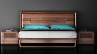 Full Solid Wood Uruguay Rose Wood Bedroom Furniture , 1.8*2.0 King Size Bed