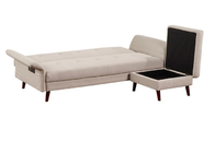 Functional Living Room Furniture Sofa Bed Pure Foam Linen Solid Legs / Wood Frame