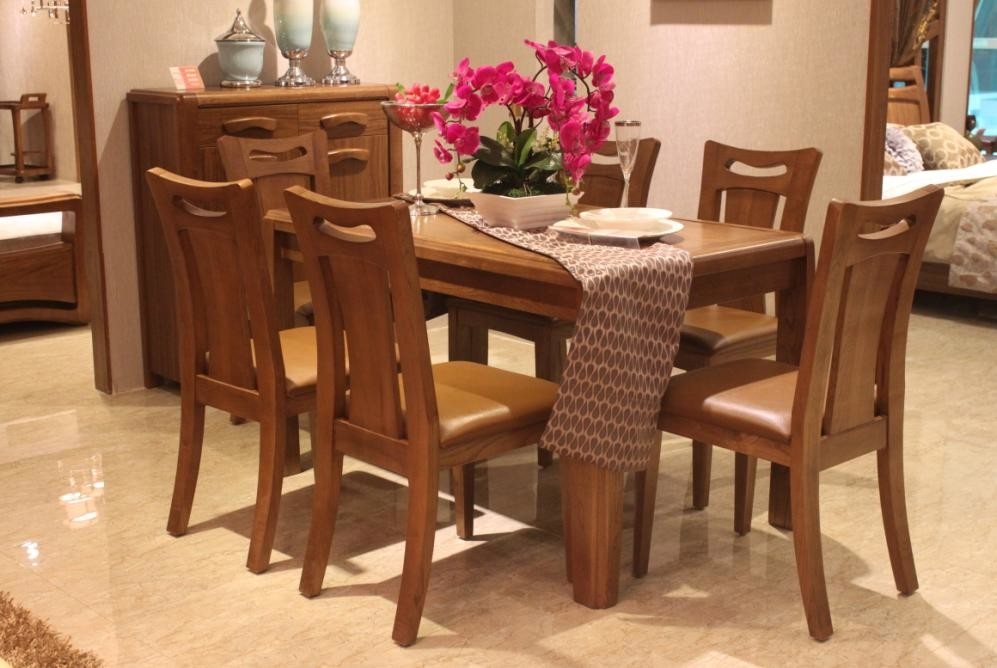 Full Solid Wood Elegant Dining Room, Wood Dining Room Sets