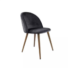 Minimalist Fabric Grey Dining Chairs 47*48*78*45cm Light Grey Velvet Dining Chairs