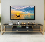 Modern Luxury Custom TV Cabinet Marble Top 3 Drawer TV Stand