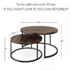 Height Adjustable Round Living Room Coffee Table 80*80*75cm With Metal Frame