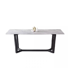 White Restaurant Faux Marble Dining Table Fast Move 1200*600*450mm