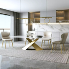 Light Luxury Italian Furniture Dining Table 220*120*75cm Rock Board Dining Table