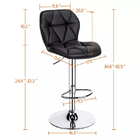 Black Leather Velvet Bar Stool Chair Outdoor Commercial Furniture