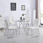 OEM Family 121cm Tempered Glass Dining Table And Chair Set Restaurant Furniture
