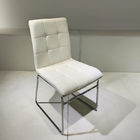White Hotel Restaurant Leather Chair Electroplated Base Luxury Dining Chair 57*48*91cm