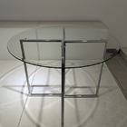 100*100*76cm Metal Round Glass Center Table Living Room Furniture OEM service