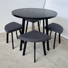 Customizable American Gray Black 4 Chair Dining Set Home furnishings