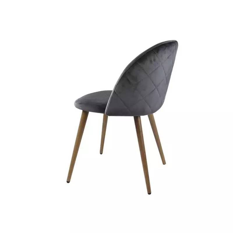 Minimalist Fabric Grey Dining Chairs 47*48*78*45cm Light Grey Velvet Dining Chairs