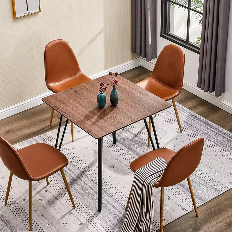 Square Modern Dining Table And Chairs 4 Seater Space Saving 80*80cm