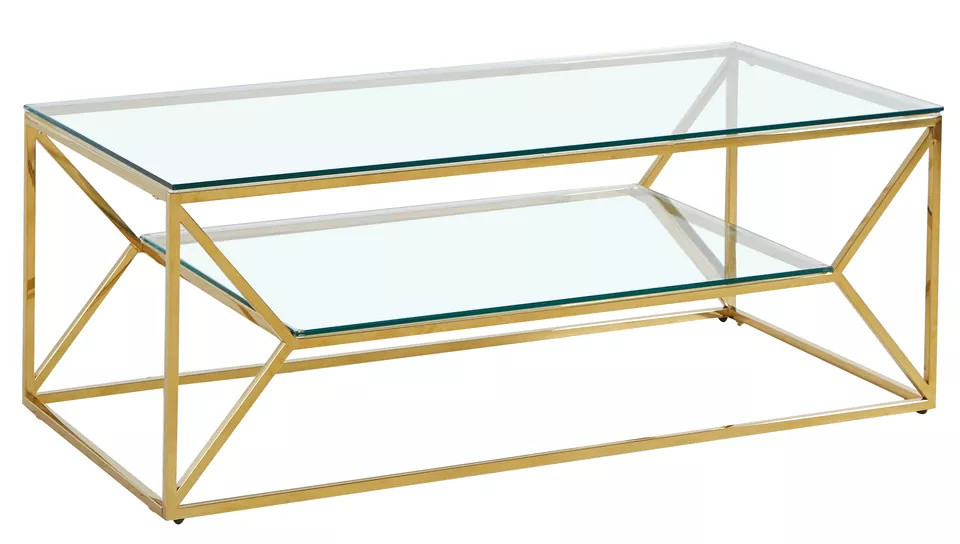 120*60*40cm Living Room Furniture Gold Stainless Steel Console Table