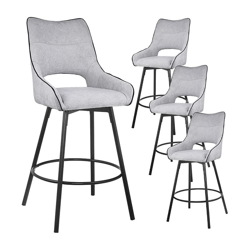 ISO 9001 Upholstered Dining Room Furnitures Modern Textile Accent Arm Chair With  Metal Legs