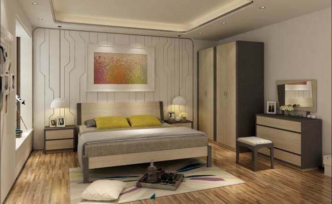 Comfortable Panel Bedroom Set Melamine Bed Wardrobe Dresser Comfortable Panel Bedroom Set Melamine Bed Wardrobe Dresser