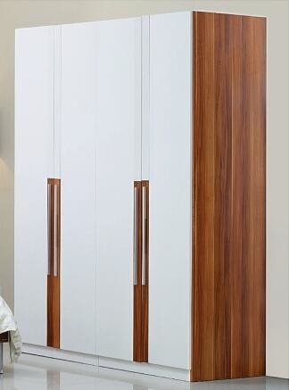 White Color Bedroom Furniture 4 Door Wooden Wardrobe 1608x602x2100