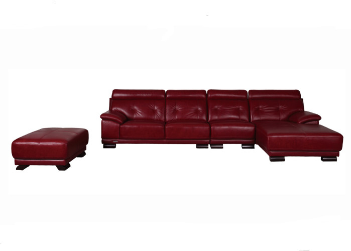Durable Living Spaces Leather Sofa With, Leather Sofa With Wooden Frame
