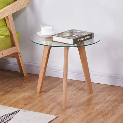 Customizable Modern Glass Coffee Table Exquisite Matching Glass Round Table